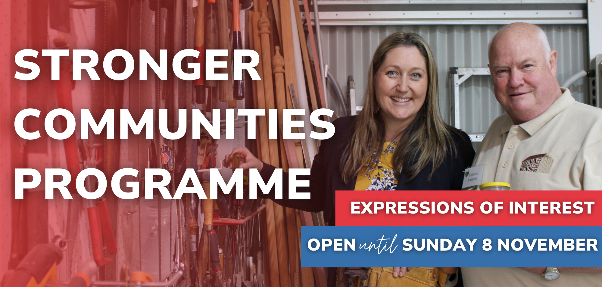 Stronger Communities Programme Expressions of Interest open until Sunday 8 November